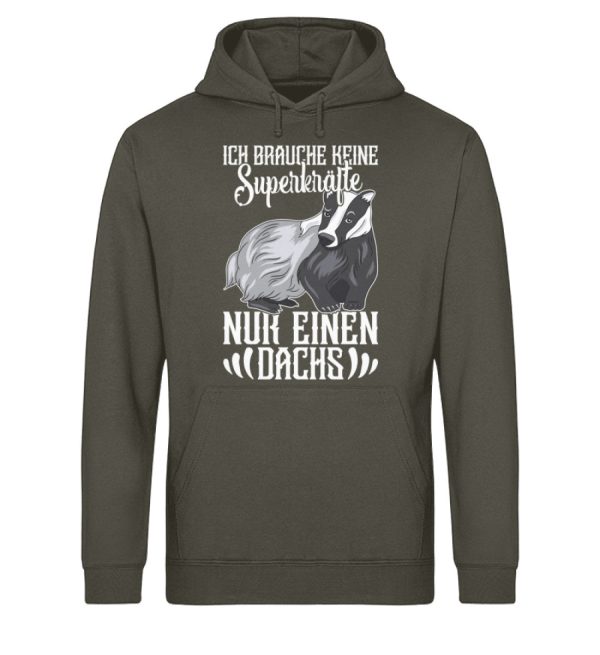 Brauche keine Superkräfte nur einen Dachs  - Unisex Bio Hoodie Online – Bild 5