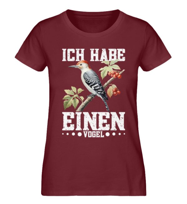 Ich habe einen Vogel Specht  - Damen Premium Bio Shirt Schn?ppchen – Bild 3