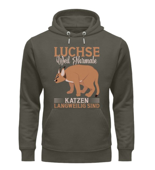 Luchse weil normale Katzen langweilig  - Unisex Premium Bio Hoodie Verkauf – Bild 5