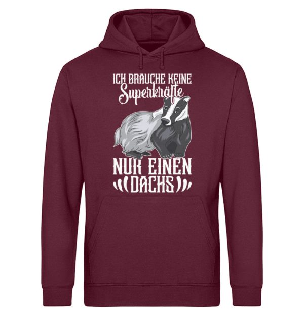 Brauche keine Superkräfte nur einen Dachs  - Unisex Bio Hoodie Online – Bild 3