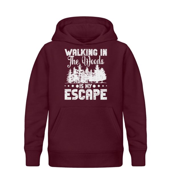 walking in the woods is my escape  - Kinder Bio Hoodie Verkauf – Bild 3