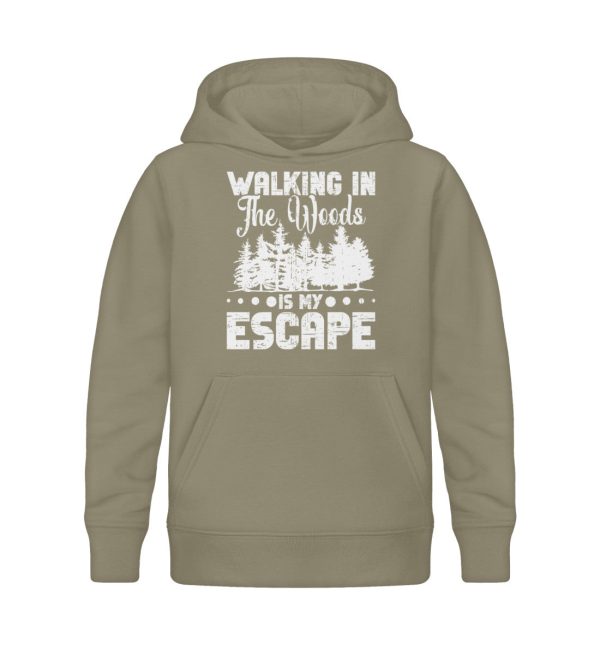 walking in the woods is my escape  - Kinder Bio Hoodie Verkauf – Bild 4