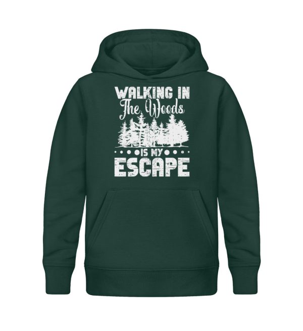 walking in the woods is my escape  - Kinder Bio Hoodie Verkauf – Bild 5