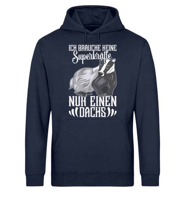 Brauche keine Superkräfte nur einen Dachs  - Unisex Bio Hoodie Online – Bild 2
