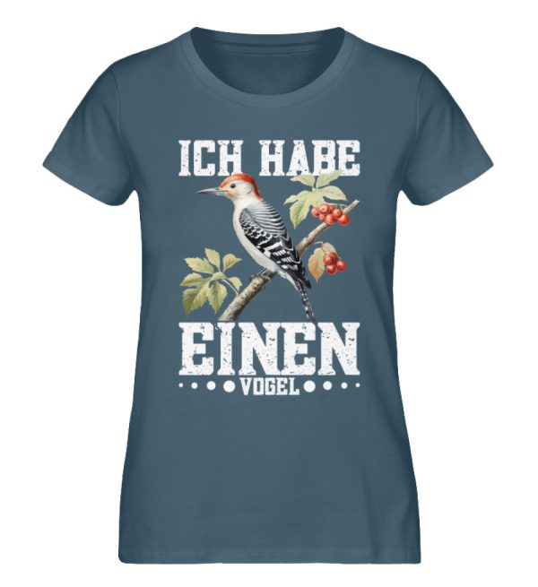 Ich habe einen Vogel Specht  - Damen Premium Bio Shirt Schn?ppchen – Bild 4