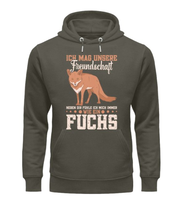 Ich mag unsere Freundschaft fühle mich wie ein Fuchs  - Unisex Premium Bio Hoodie Im Angebot – Bild 5